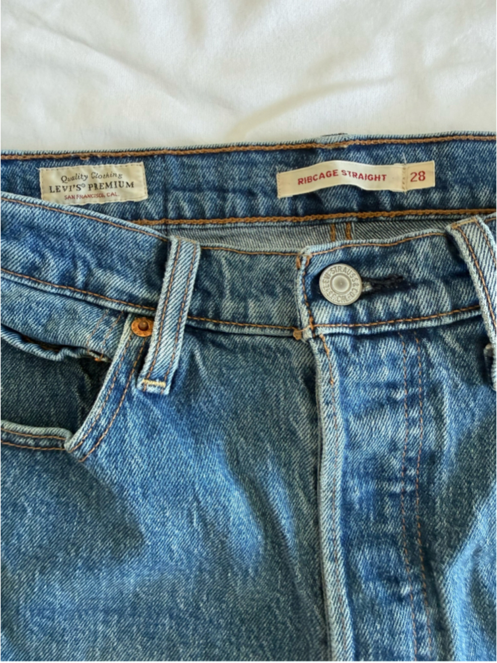 Women's Levi's Ribcage Straight Leg Jeans Blue Size 28 - Picture 2 of 8